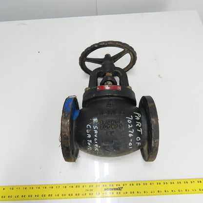 Newco 22F-IB7 A126-B Body Size 4" Gate Valve Class 125 Stem BRS BRZ 200PSI CWP