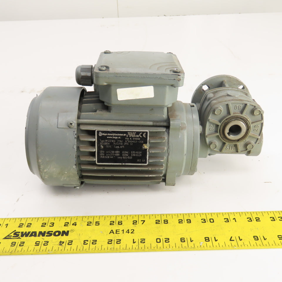 Bologna RMI-28F1 40:1 Ratio Right Angle Gear Motor 277/480V 40.75RPM Out .12kW