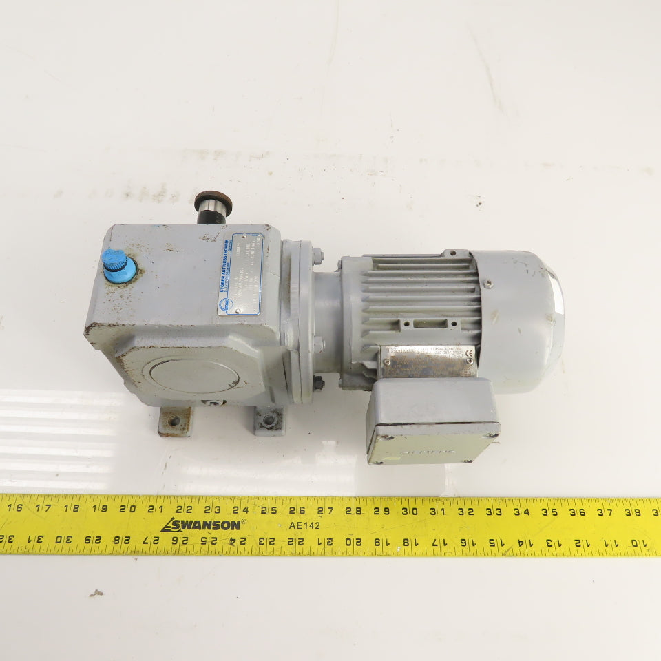 Stober S102VN2420D63K4 242:1 Ratio Right Angle Gear Motor 277/480V 6.85RPM .12kW