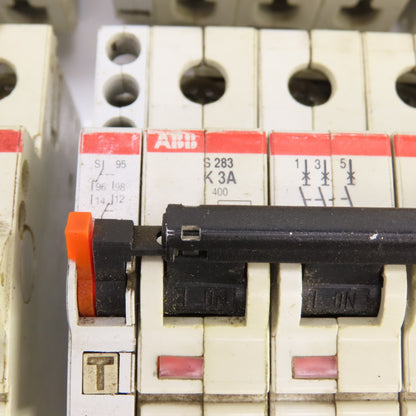 ABB S283 K 3A 3-Pole Rail Mount Circuit Breaker 277/480VAC Lot Of 8