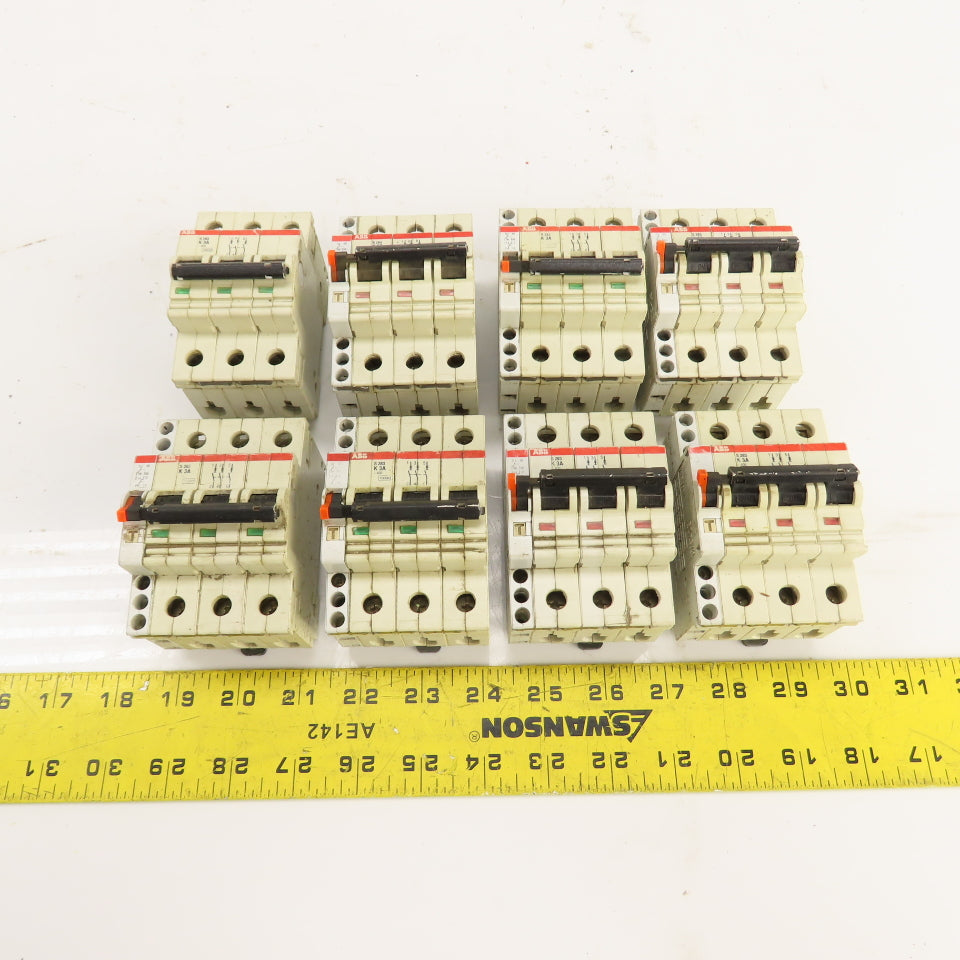 ABB S283 K 3A 3-Pole Rail Mount Circuit Breaker 277/480VAC Lot Of 8
