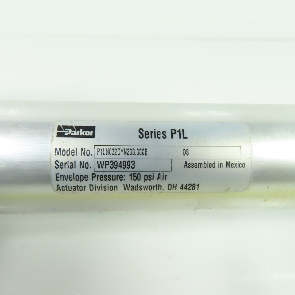 Parker P1LN032DYN200.000B Double Act. Pneumatic Cylinder 200mm Stroke 32mm Bore