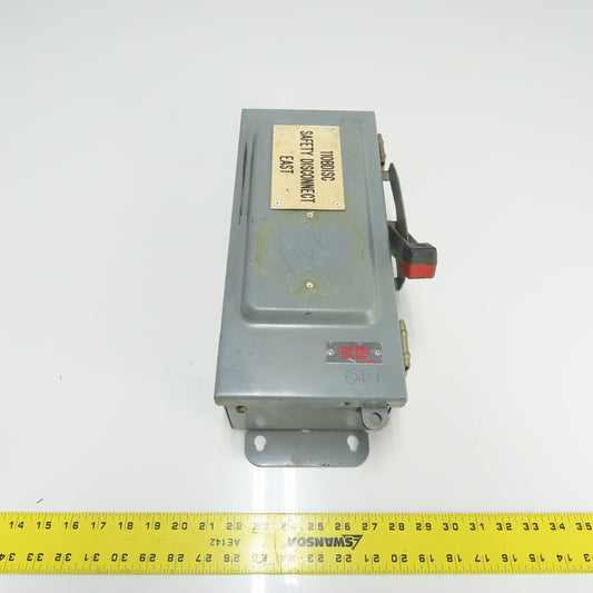 Square D HU36IAWK 30A Non Fusible Safety Disconnect Switch 3Ph 600VAC