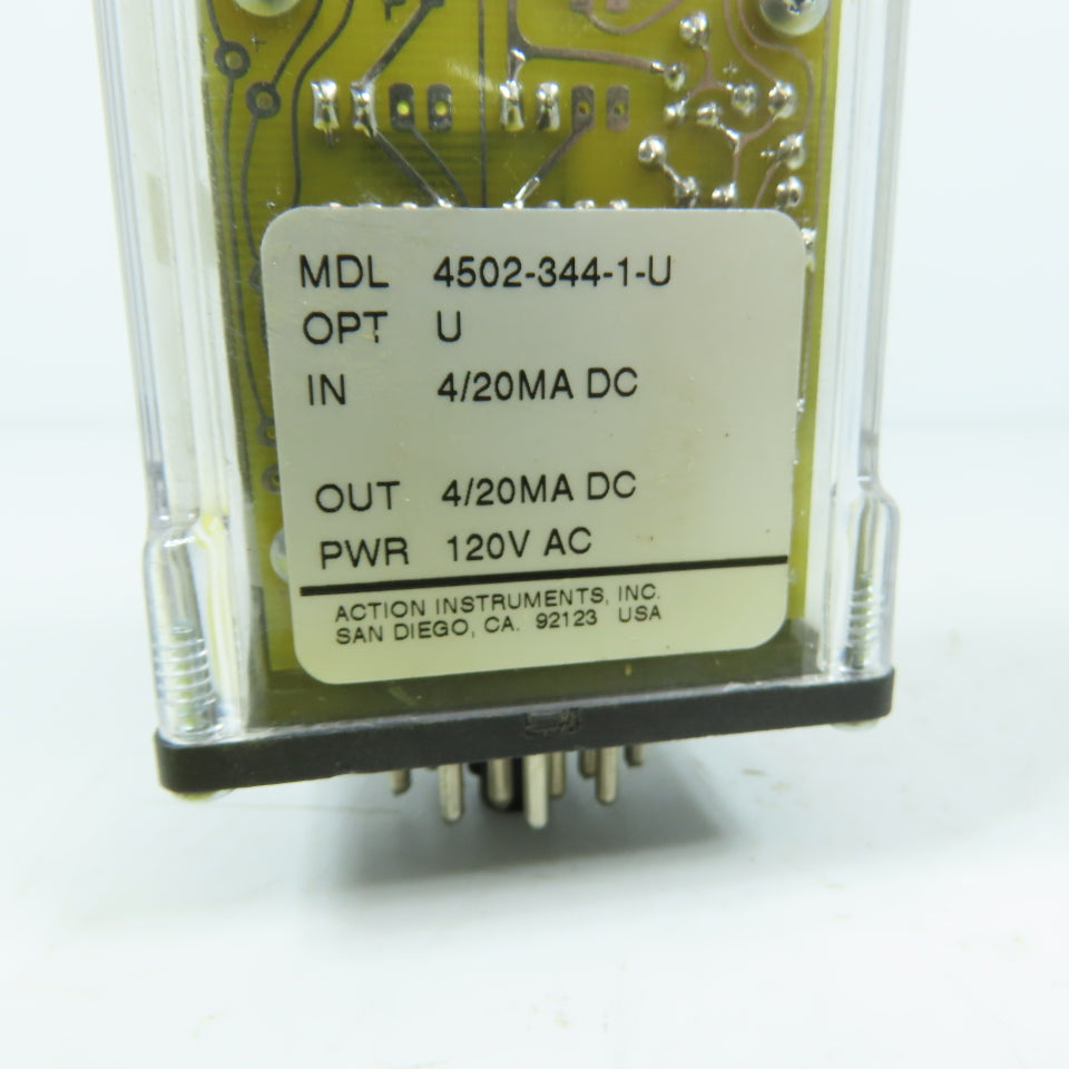 Action Instruments 4502-344-1-U ActionPak 120VAC 20-Pin Relay 4/20 MA DC In &Out