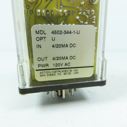 Action Instruments 4502-344-1-U ActionPak 120VAC 20-Pin Relay 4/20 MA DC In &Out