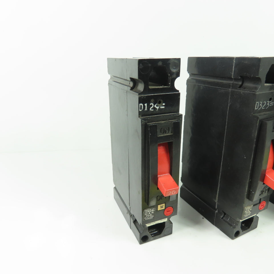 General Electric THED113020 20A Circuit Breaker 277VAC 125VDC Lot Of 3