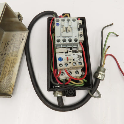 Allen Bradley 600V 4kW Max Motor Starter Assembly 1.6-5A Overload 480V Coil