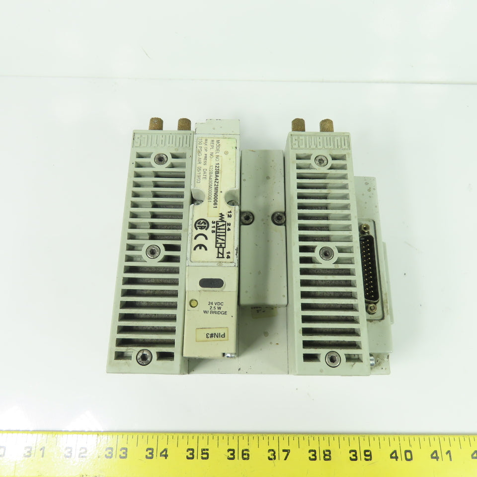 Numatics AKJGB00003NMUF Manifold Block Assembly W/ 123BA4Z2MN00061 Valve