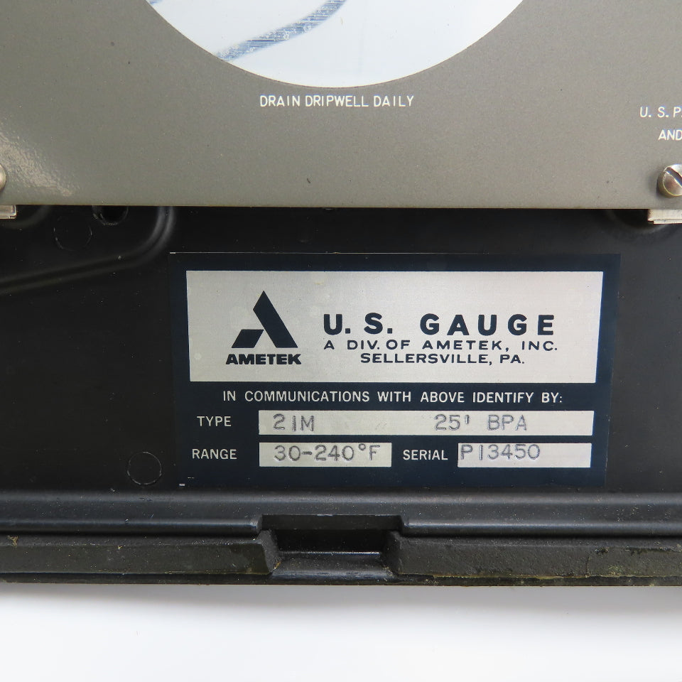 USG US Guage Type 2IM 25' BPA Fahrenheit Temperature Guage 30-240°F