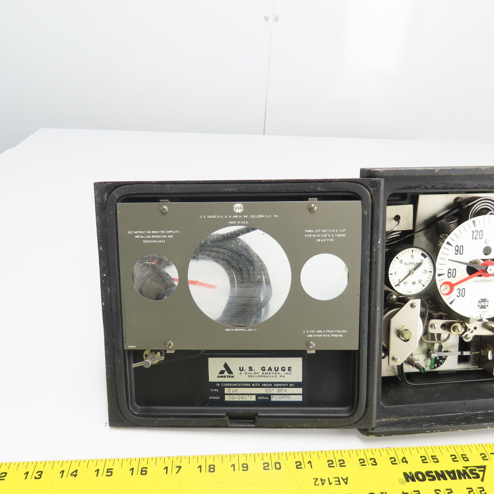 USG US Guage Type 2IM 25' BPA Fahrenheit Temperature Guage 30-240°F