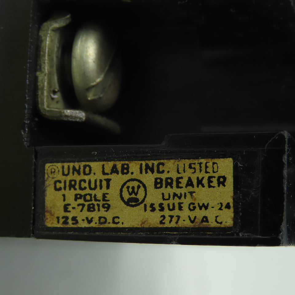 Westinghouse E102 20A Circuit Breaker 1-Pole 125VDC 277VAC Lot Of 2