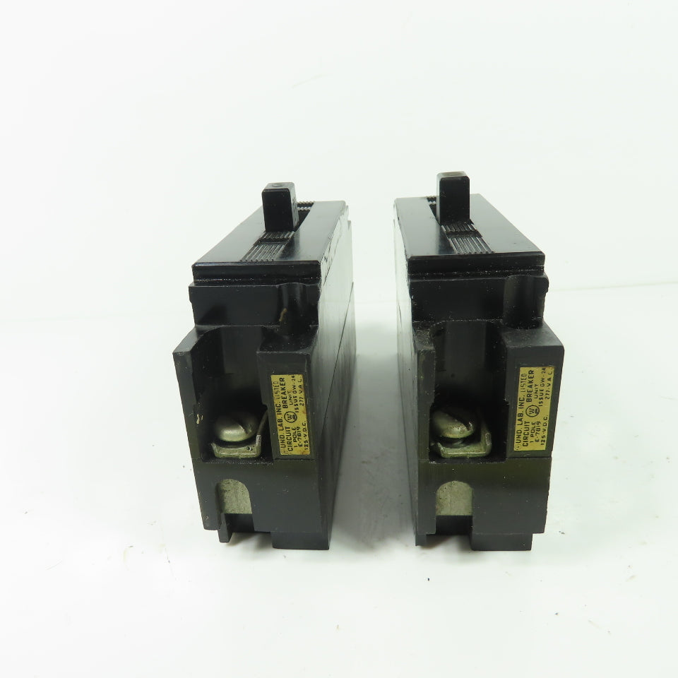 Westinghouse E102 20A Circuit Breaker 1-Pole 125VDC 277VAC Lot Of 2