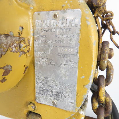 Budgit 113454-5 1 Ton 2000LB Electric Chain Hoist 3Ph 230/460V 15' Lift 8FPM