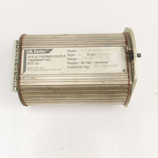 Foxboro RTT10-AQFSN000-H RTD & Thermocouple Transmitter 50-200°F