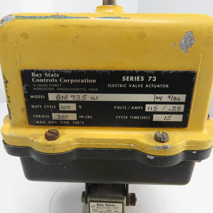 Bay state Controls BM 735 W Electric Valve Actuator 115V .25A 300In-LB Torque