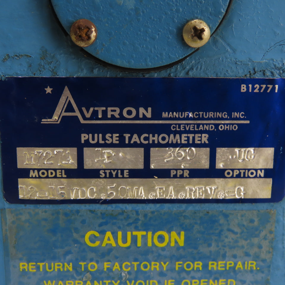 Avtron Model M727A Pulse Tachometer 360PPR 12-15VDC 50Ma Rev G