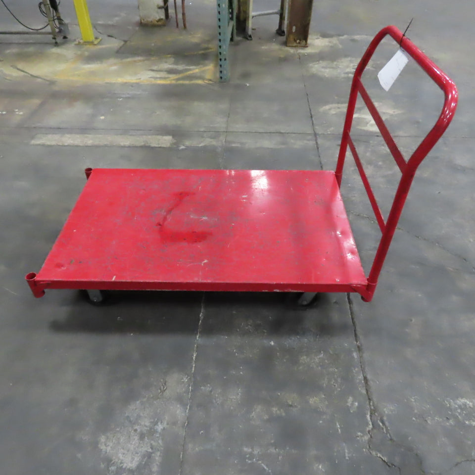 Uline H-8154 48" x 30" Metal Platform Truck W/ Casters 2000 LB Capacity