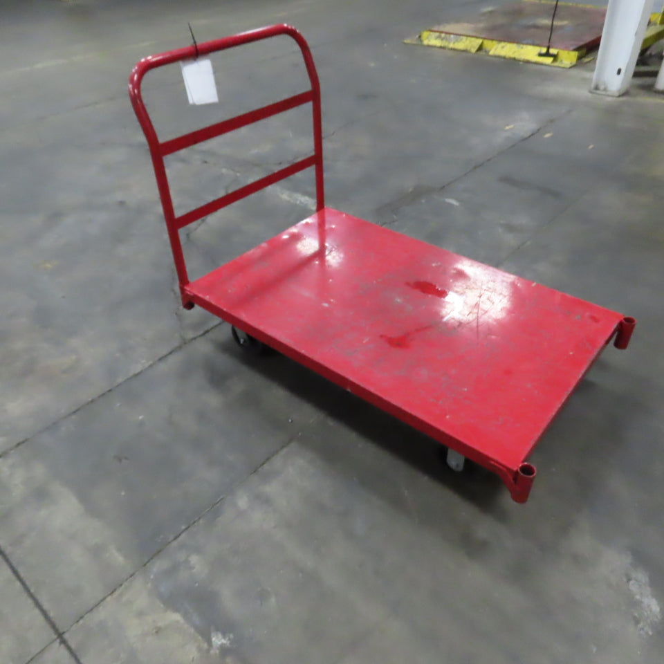 Uline H-8154 48" x 30" Metal Platform Truck W/ Casters 2000 LB Capacity