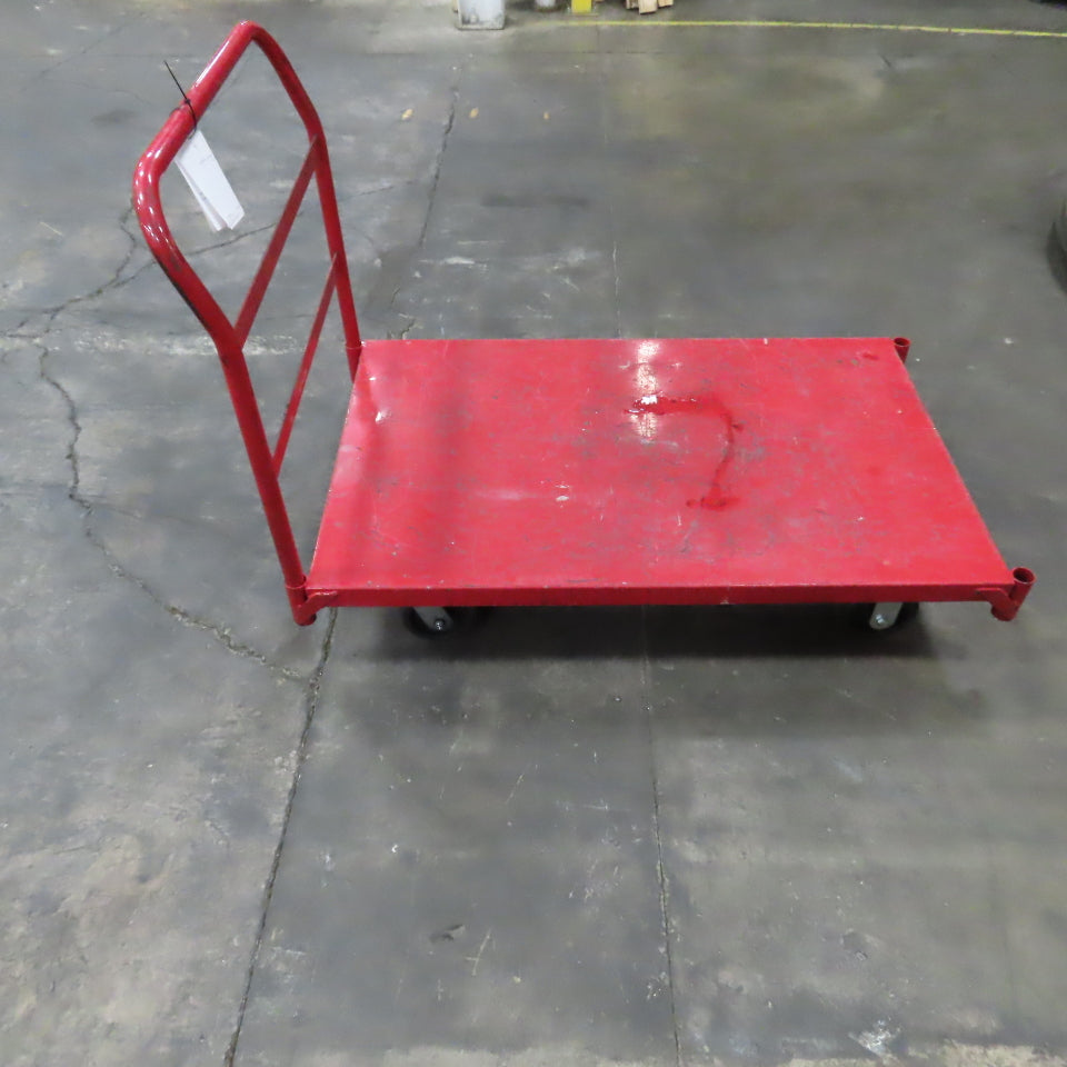 Uline H-8154 48" x 30" Metal Platform Truck W/ Casters 2000 LB Capacity