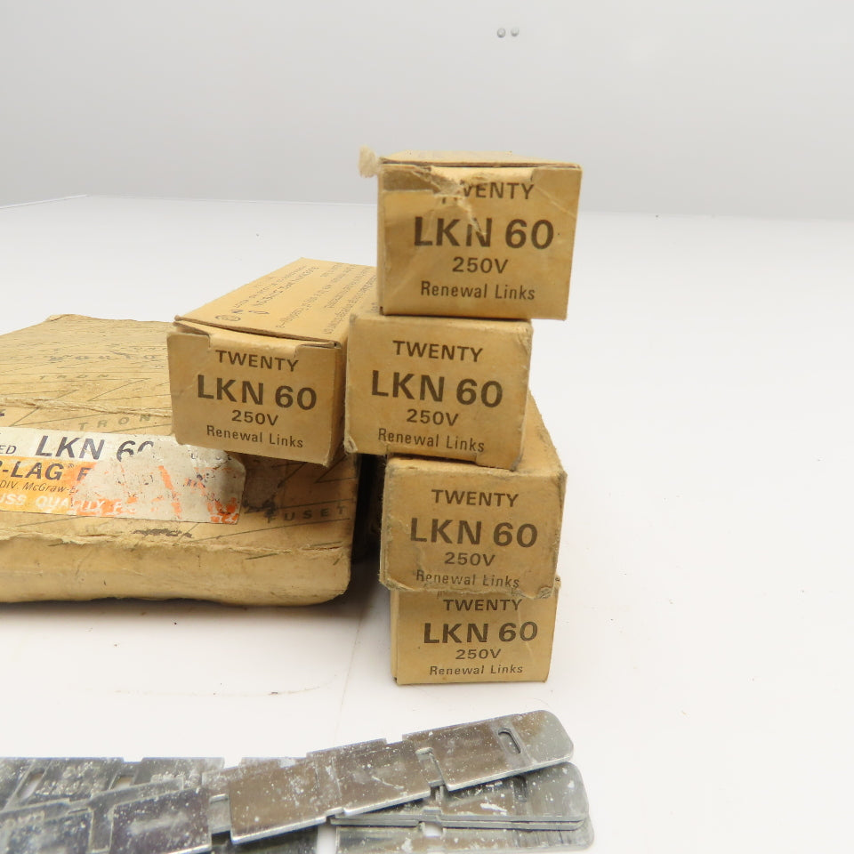 Bussmann LKN-60 Super Lag 60A 250V Renewable Fuse Link Lot Of 95