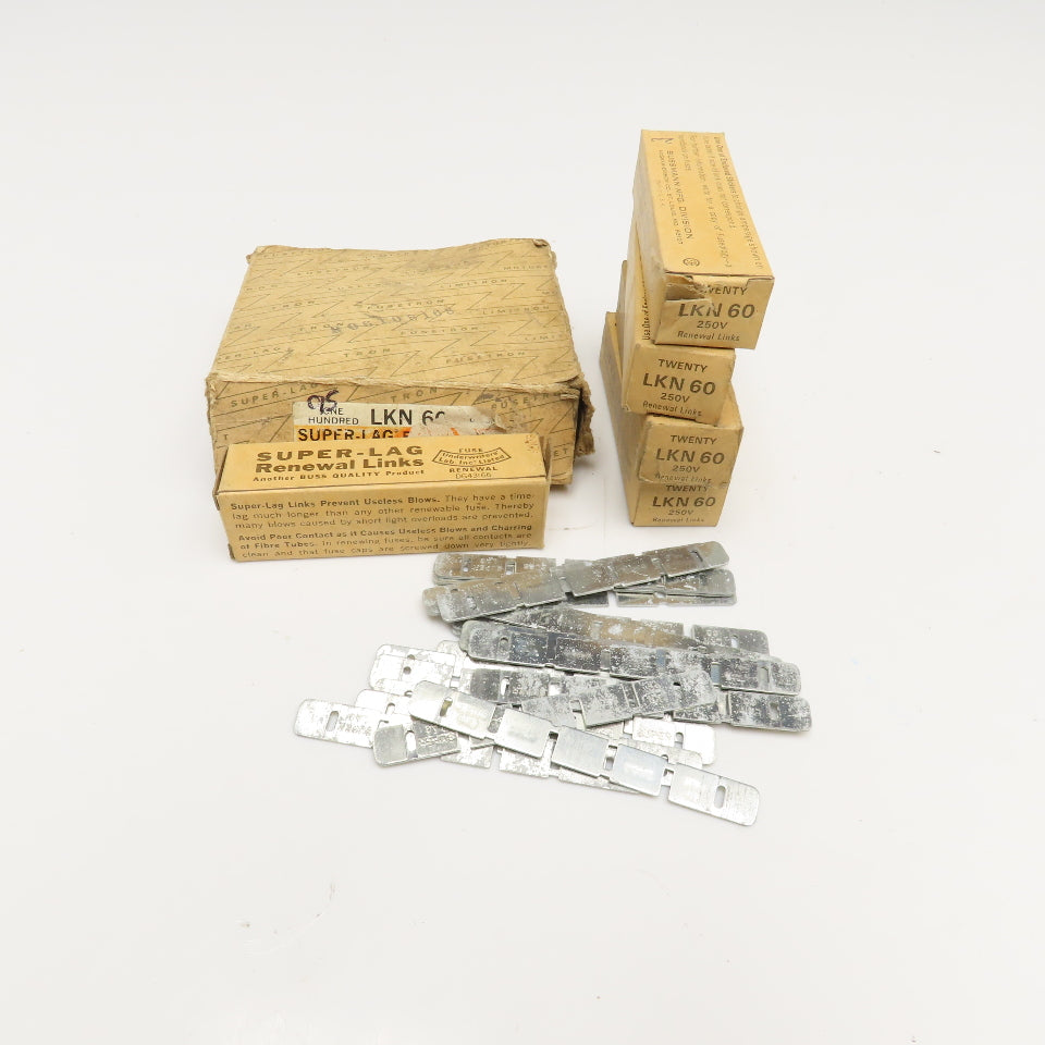 Bussmann LKN-60 Super Lag 60A 250V Renewable Fuse Link Lot Of 95