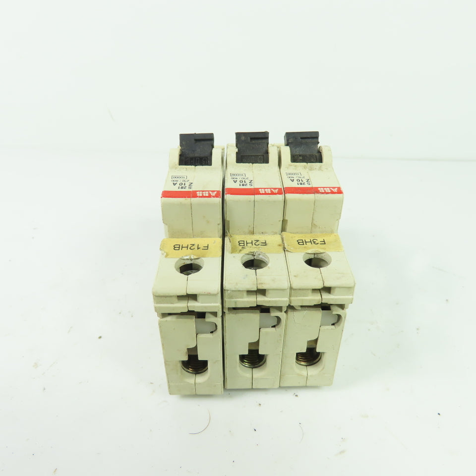 ABB S281 10A Circuit Breaker 1-Pole 230/400V Lot Of 3