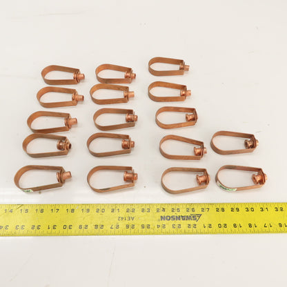 1-1/2" Copper-Plated Steel Swivel Loop Hanger 3/8-16" Thread Lot Of 17