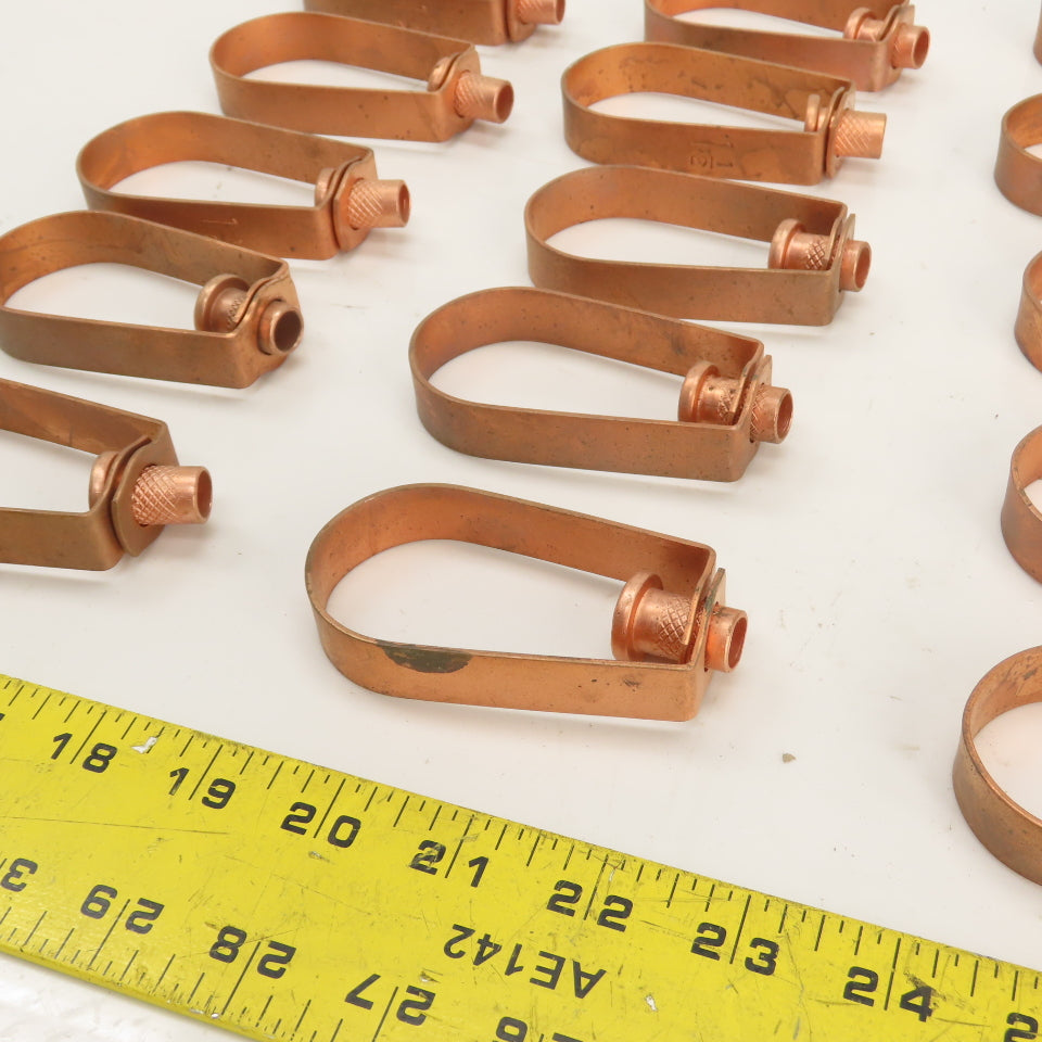 1-1/2" Copper-Plated Steel Swivel Loop Hanger 3/8-16" Thread Lot Of 17