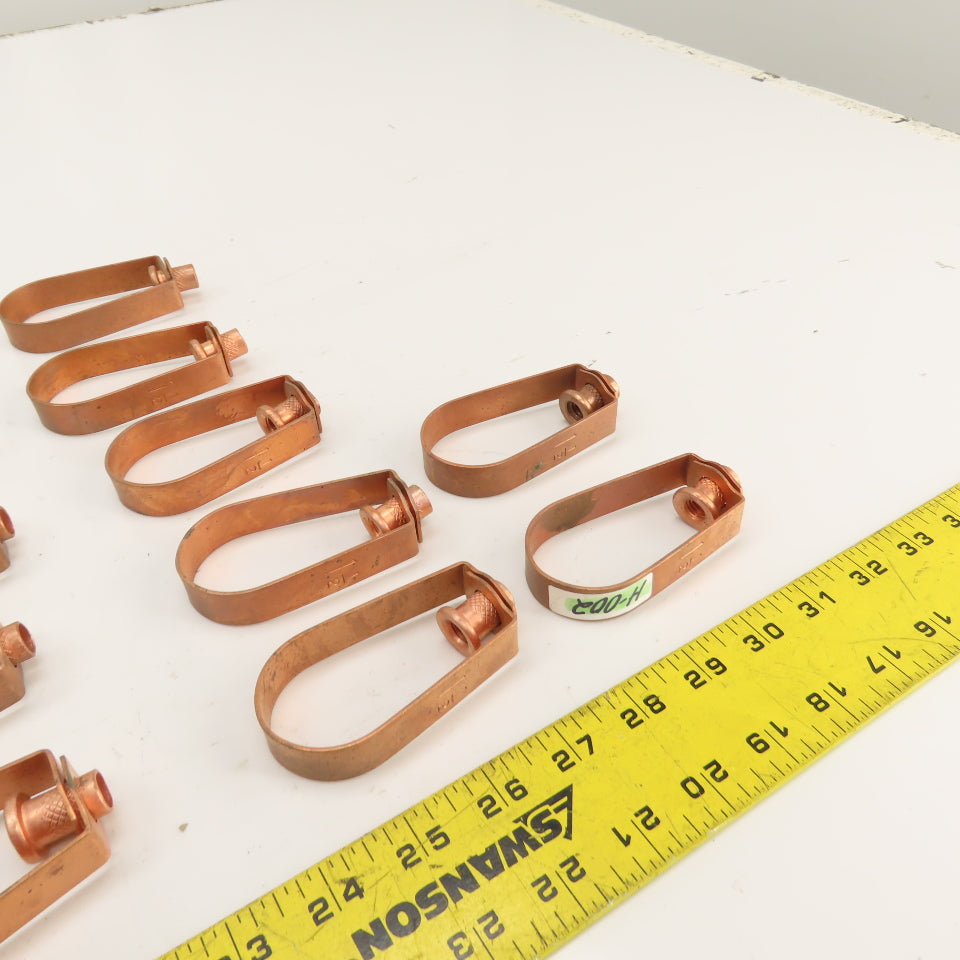 1-1/2" Copper-Plated Steel Swivel Loop Hanger 3/8-16" Thread Lot Of 17