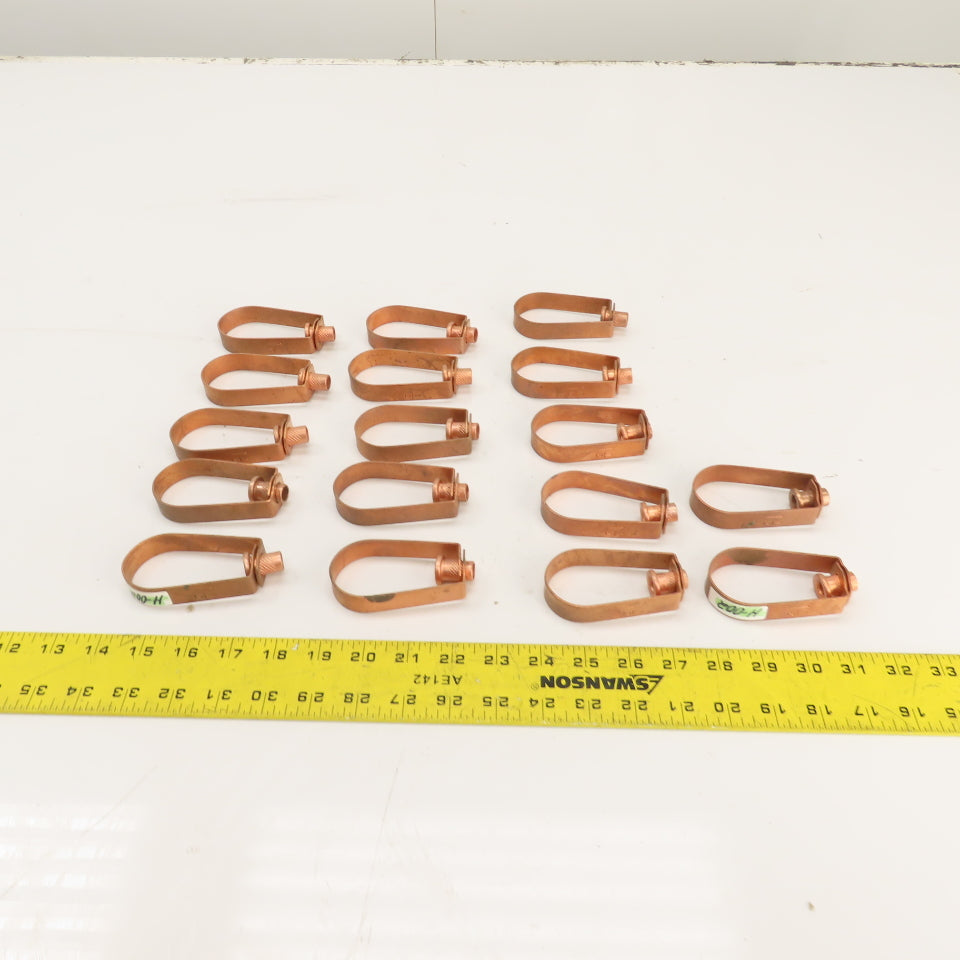 1-1/2" Copper-Plated Steel Swivel Loop Hanger 3/8-16" Thread Lot Of 17