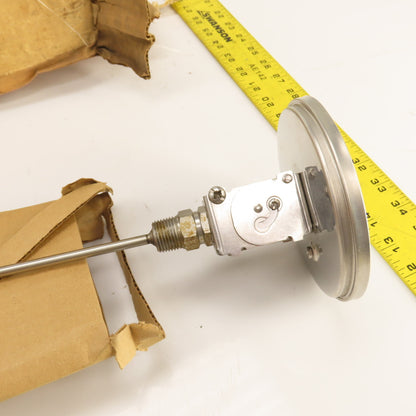 Ashcroft 4.5" Face x 1/2" NPT Mount Temperature Gauge 11" Probe 0-250°F 0-120°C