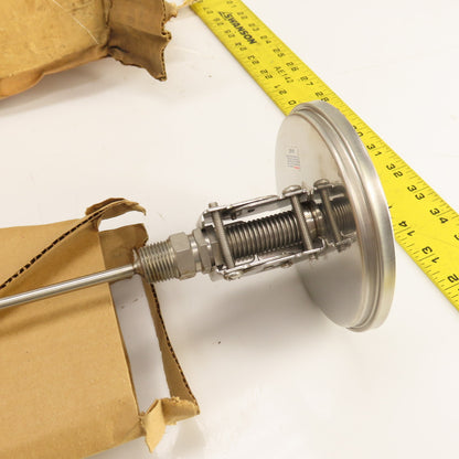 Ashcroft 4.5" Face x 1/2" NPT Mount Temperature Gauge 11" Probe 0-250°F 0-120°C