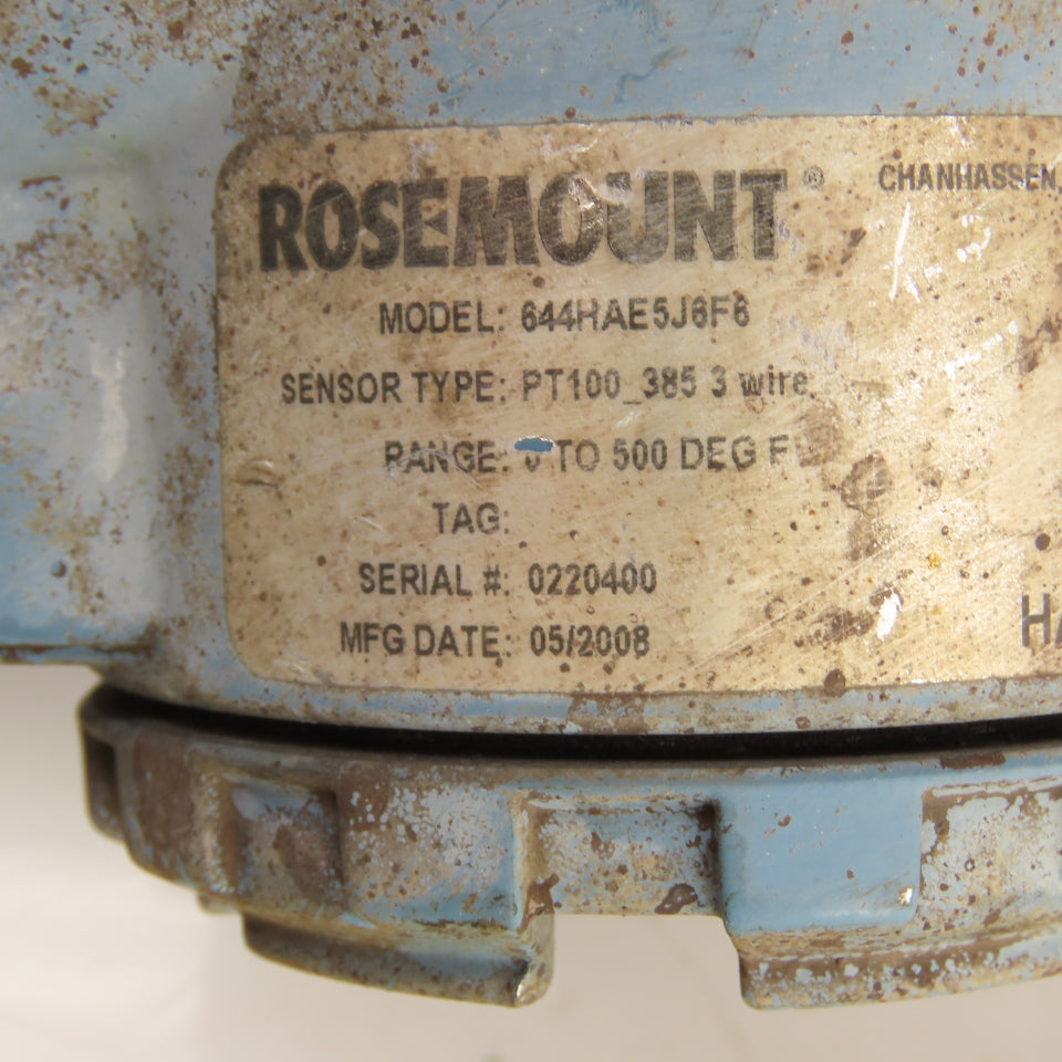 Rosemount 644HAE5J6F8 Temperature Transmitter PT100-385 Model 644