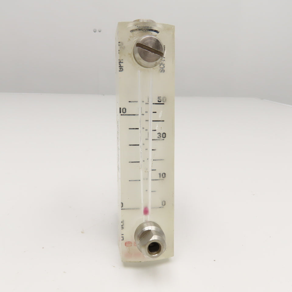 Kytola LH-6EL Flow Meter 0-50SCFH 0-10GPH 1/4"FNPT x 1/2"MNPT
