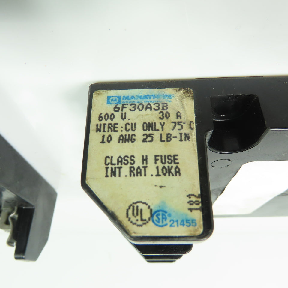 Marathon 6F30A3B 30A 600V Fuse Block Holder Lot Of 3