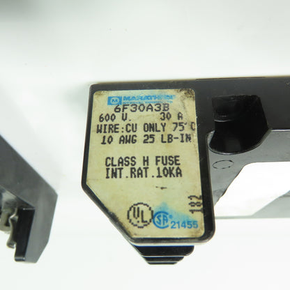 Marathon 6F30A3B 30A 600V Fuse Block Holder Lot Of 3