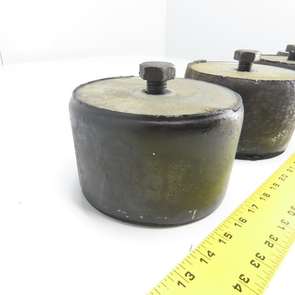 6" OD x 4" Tall Rubber Vibration Absorbing Machine Leveling Foot Pad Lot Of 4