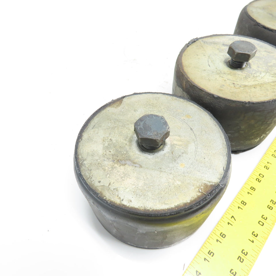 6" OD x 4" Tall Rubber Vibration Absorbing Machine Leveling Foot Pad Lot Of 4