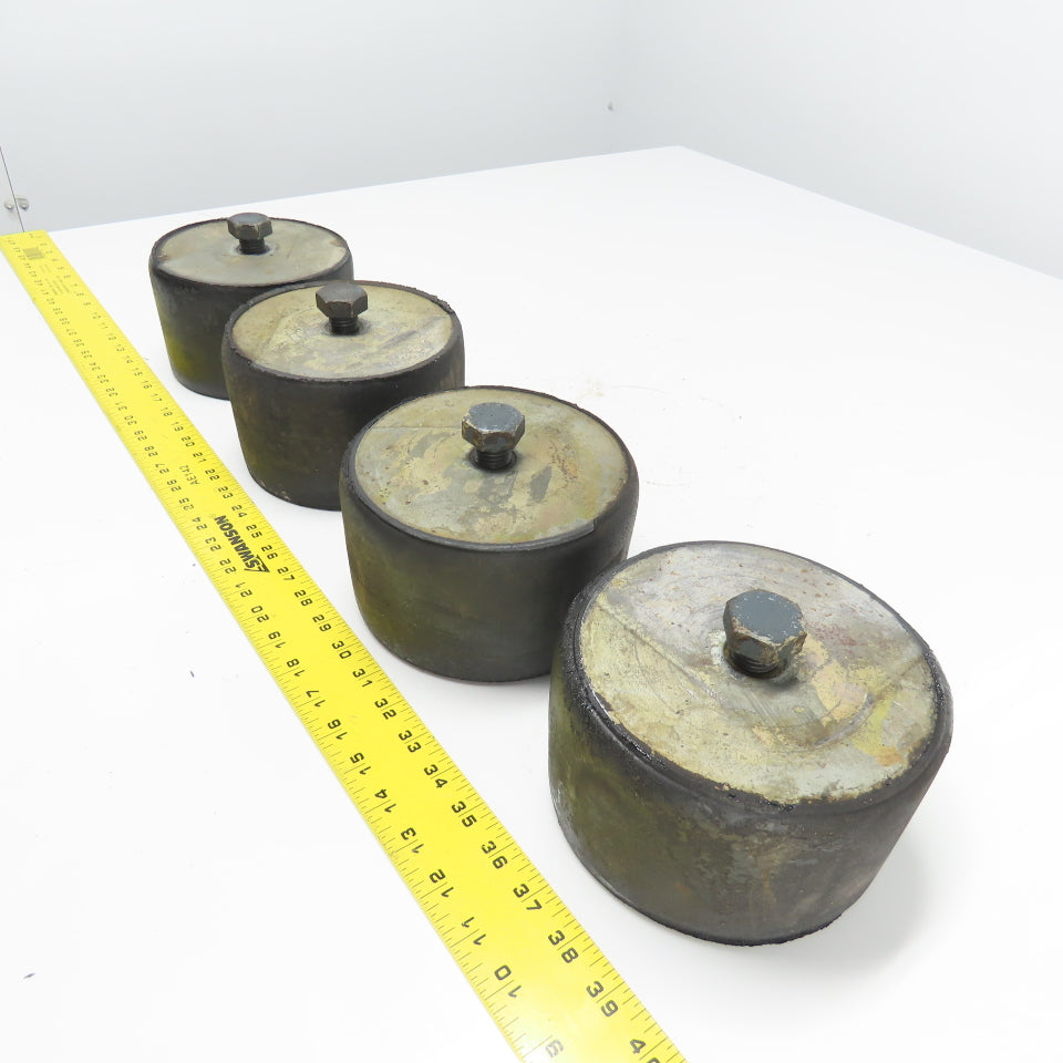 6" OD x 4" Tall Rubber Vibration Absorbing Machine Leveling Foot Pad Lot Of 4