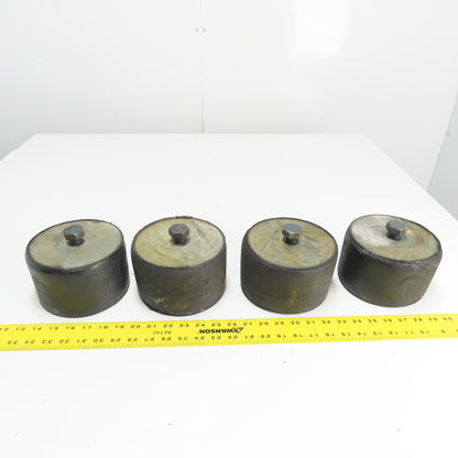 6" OD x 4" Tall Rubber Vibration Absorbing Machine Leveling Foot Pad Lot Of 4