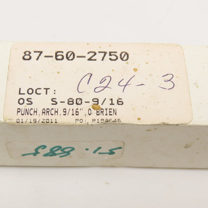O'Brien 9/16" Arch Handle Leather Gasket Material Hole Punch