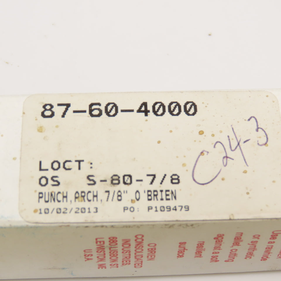 O'Brien 9/16" Arch Handle Leather Gasket Material Hole Punch