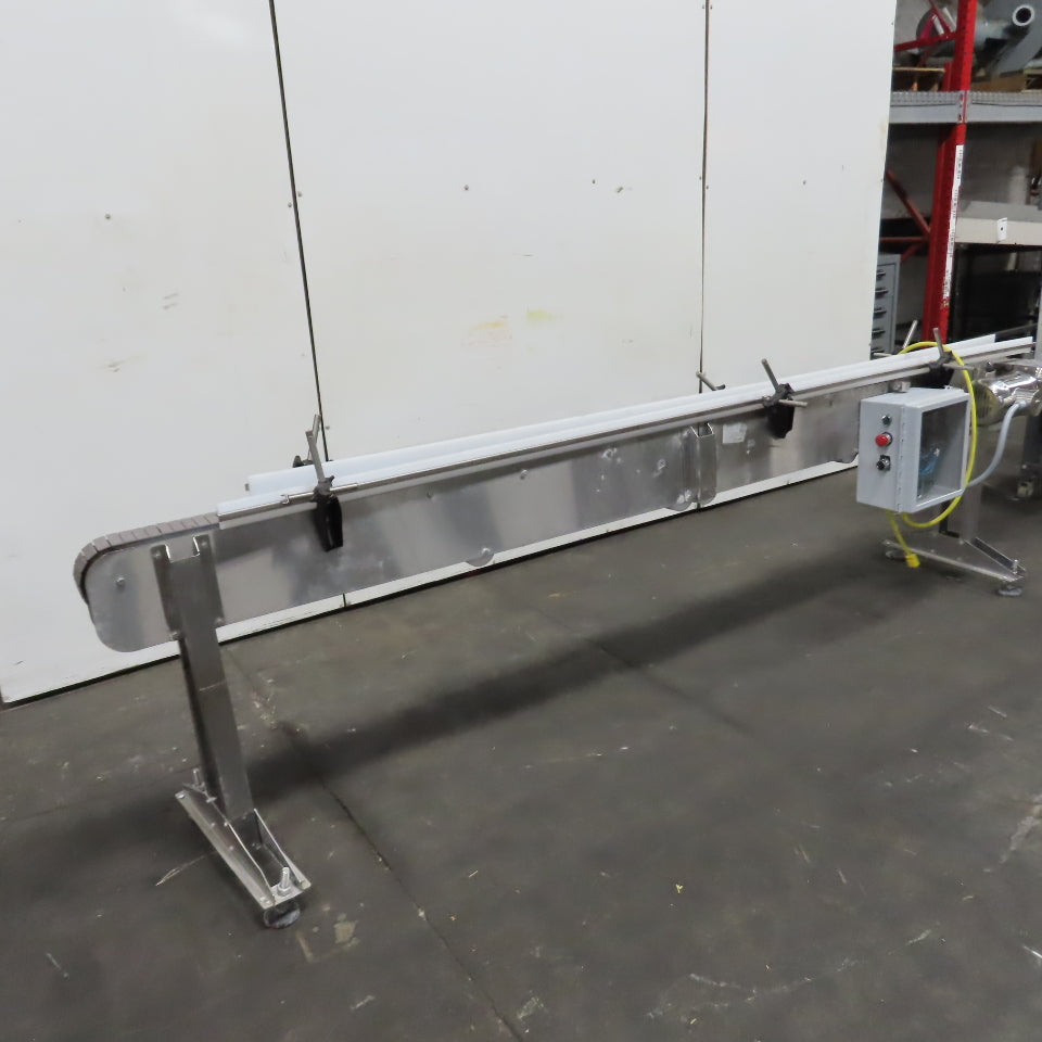 11' Long x 3-1/4" Variable Speed Stainless Slide Bed Conveyor 120V 1PH 0-48.5FPM