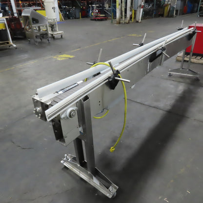 11' Long x 3-1/4" Variable Speed Stainless Slide Bed Conveyor 120V 1PH 0-48.5FPM