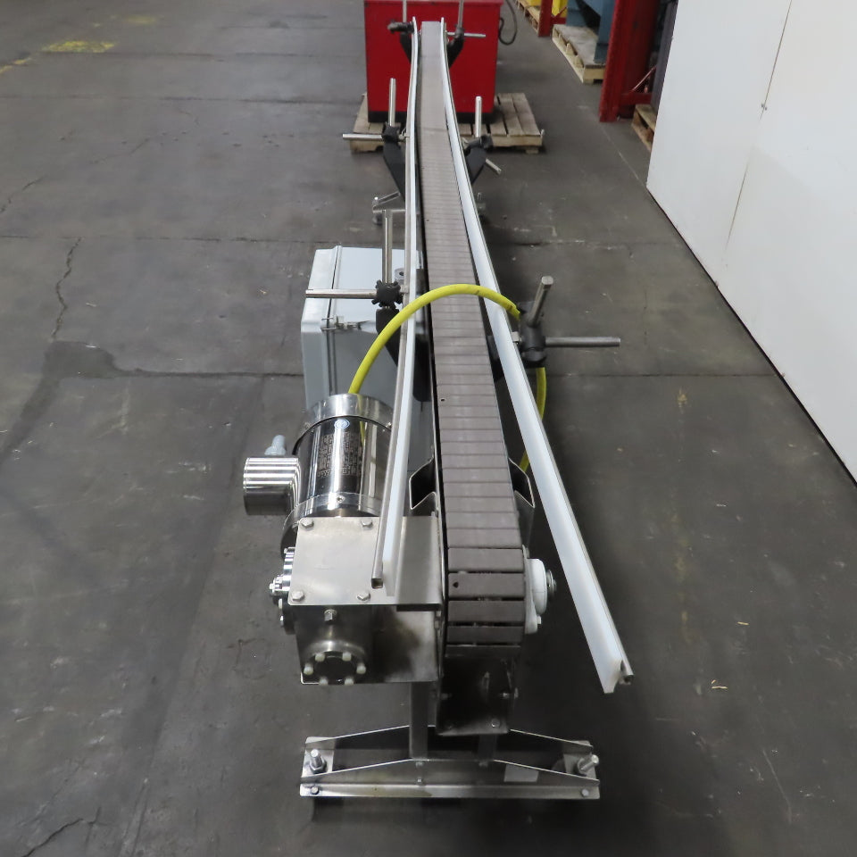 11' Long x 3-1/4" Variable Speed Stainless Slide Bed Conveyor 120V 1PH 0-48.5FPM