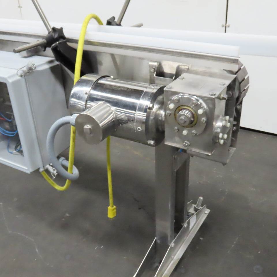 11' Long x 3-1/4" Variable Speed Stainless Slide Bed Conveyor 120V 1PH 0-48.5FPM