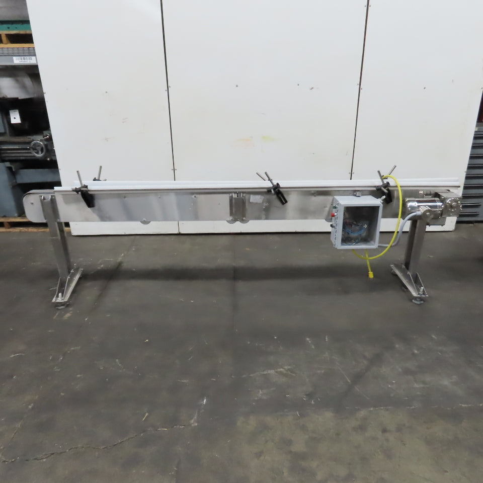 11' Long x 3-1/4" Variable Speed Stainless Slide Bed Conveyor 120V 1PH 0-48.5FPM