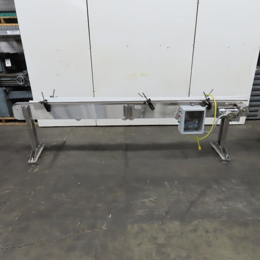 11' Long x 3-1/4" Variable Speed Stainless Slide Bed Conveyor 120V 1PH 0-48.5FPM