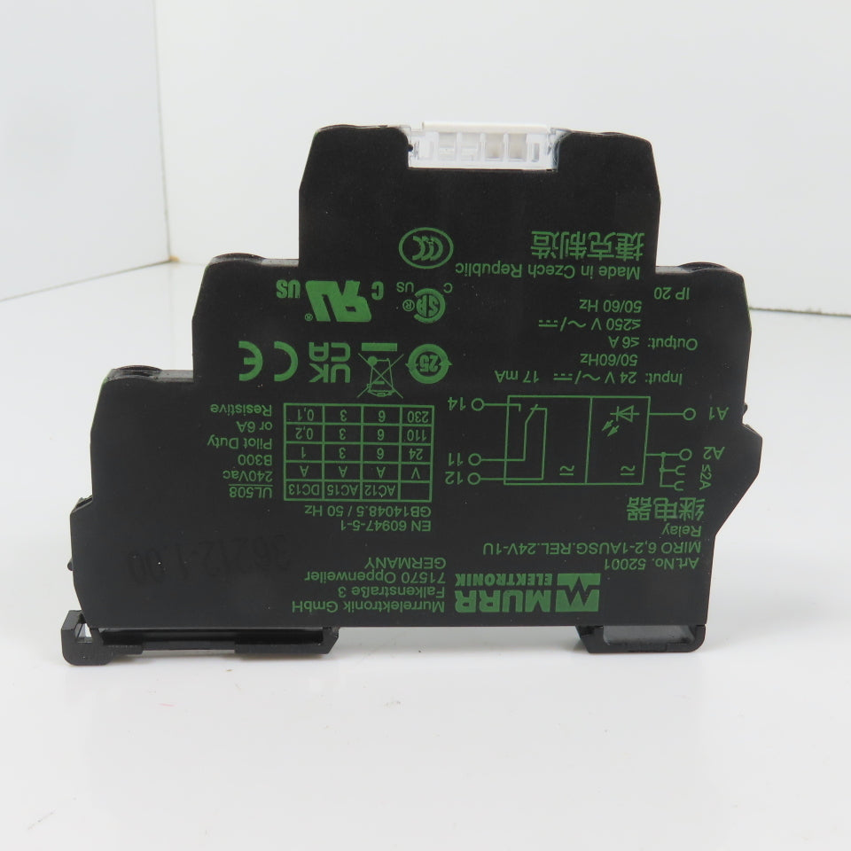 Murr Elektronik 52001 MIRO 6,2-1AUSG.REL.24V-1U Output Relay 24V In 250VAC Out