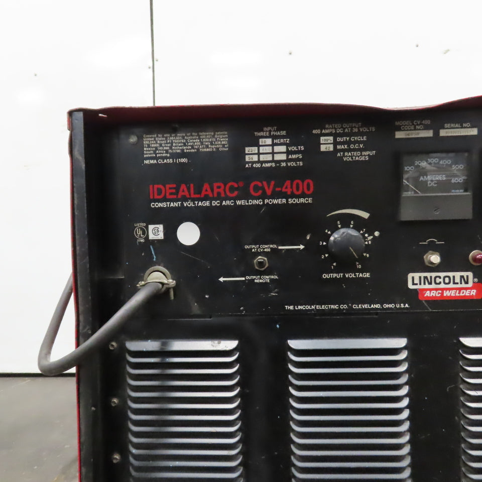 Lincoln Idealarc CV-400 400A 36V DC Arc Welder Power Source 230/460V 3PH Tested